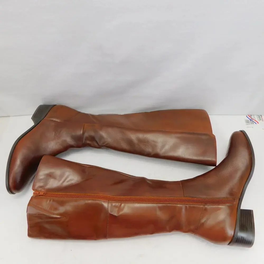 Rockport Evalyn Brown Tall Boot Saddle Block Heel Women's Size 7.5 - New - Picture 4 of 16